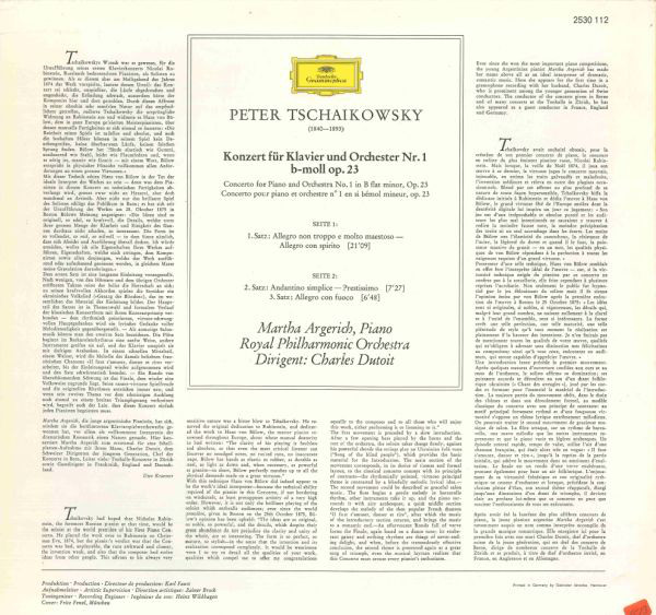   2  Tschaikowsky - Klavierkonzert Nr. 1 B-Moll (Deutsche Grammophon 2530112) Germany, Clearaudio Vinyl