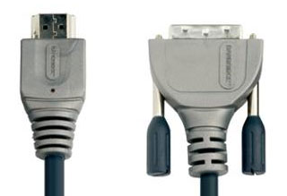 Кабель HDMI - DVI: VL1110 BANDRIDGE; HDMI/М-DVI/М; цельнолитой коннектор; 1.0 m