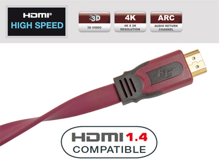 Кабель HDMI:Real Cable HD-E-FLAT (HDMI-HDMI) HDMI 1.4 3D High Speed with Ethernet 1M50
