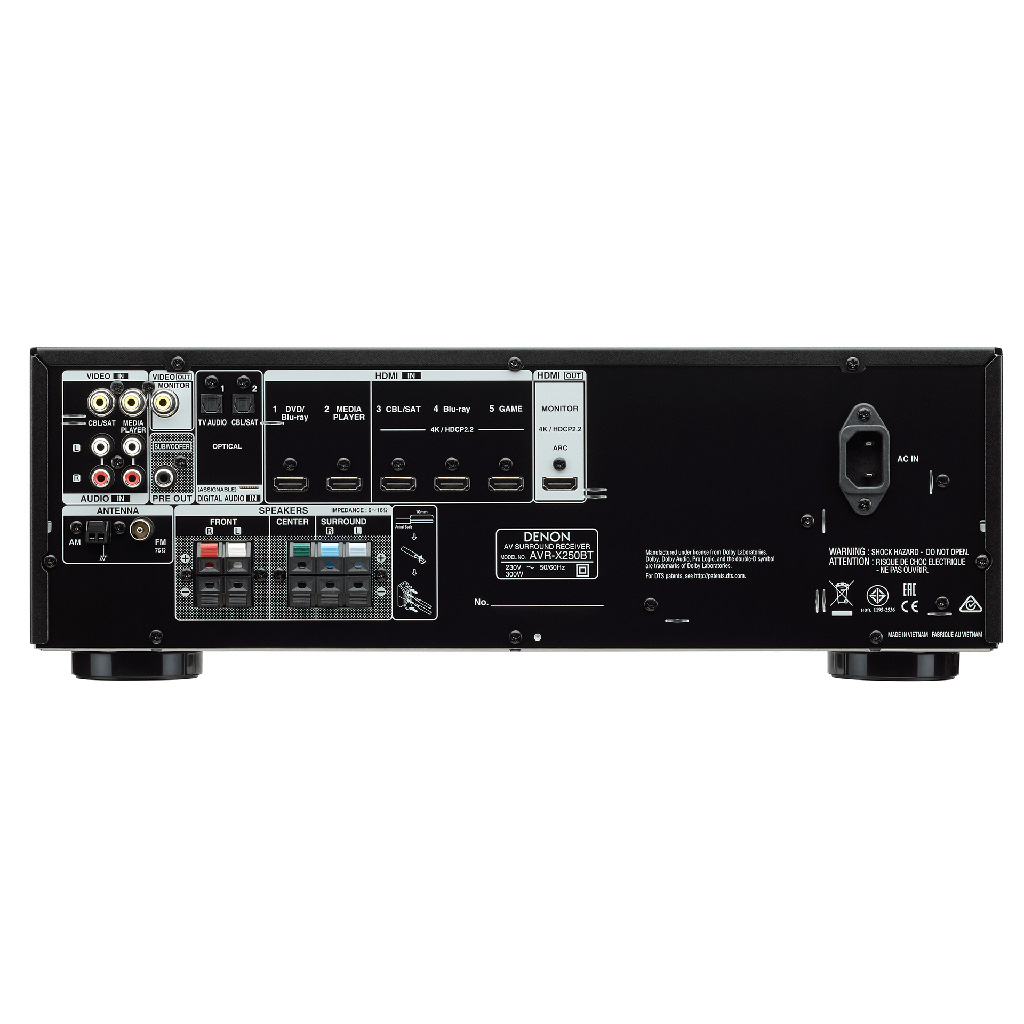   2  AV : Denon AVR-X250BT (5.1 h) Black