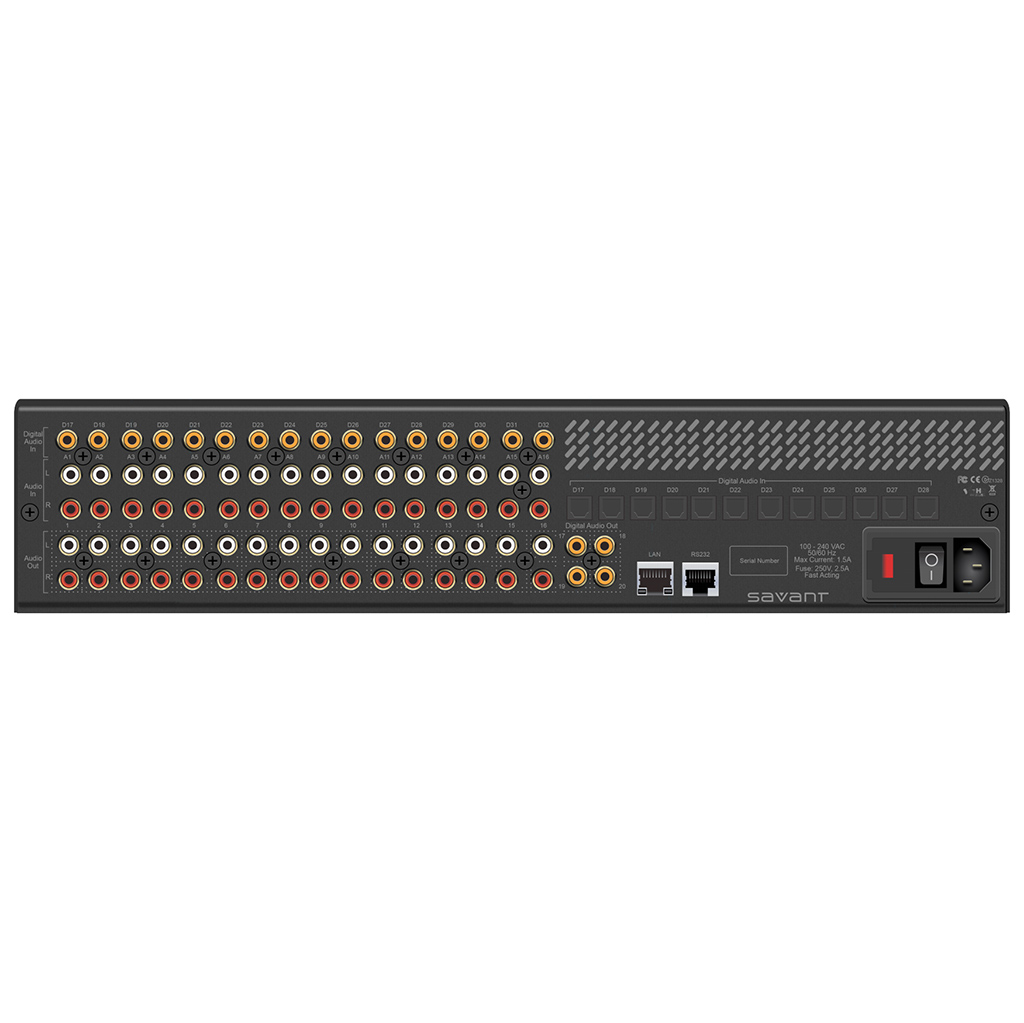   2  : SAVANT 32 X 20 AUDIO MATRIX SWITCHER WITH DELAY PROCESSING (SSA-3220D)