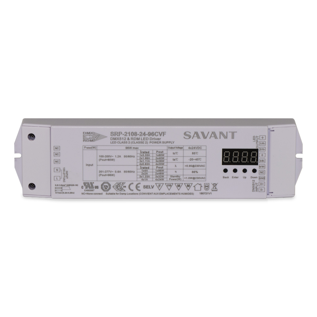 DMX-: SAVANT DMX DRIVER WITH INTEGRATED POWER SUPPLY (DMX-DRIVER1)      5